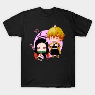 Kimetsu no yaiba chibi NezukoxZenitsu T-Shirt